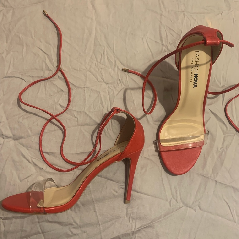 Fashion Nova Red Heeled Sandals